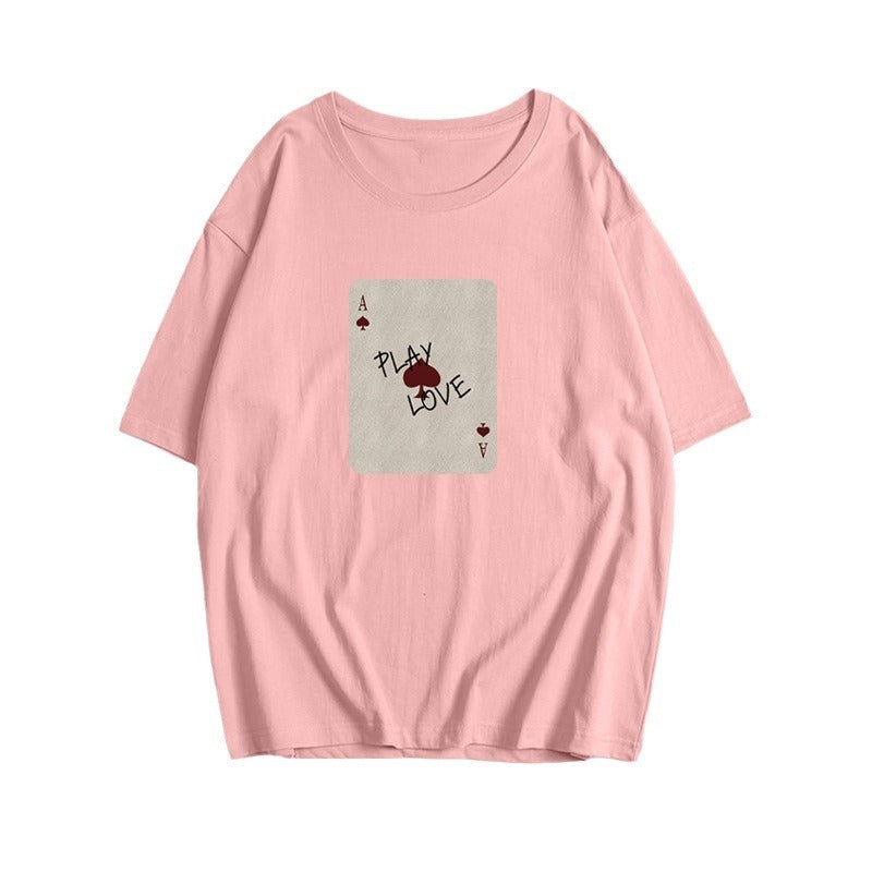 Cotton Short-sleeved Shirt Printed Round Neck T-shirt