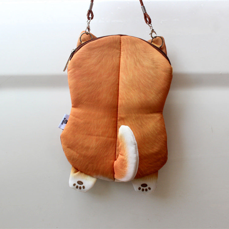 Cute cartoon 3D printing animal dog chain bag