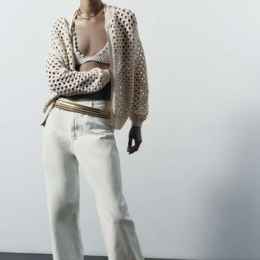 Women's Fashion Hollowed-out Knitted Jacket