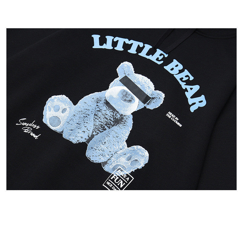 European and American Street Original Street Fashion Brand Masked Bear Hooded Sweater