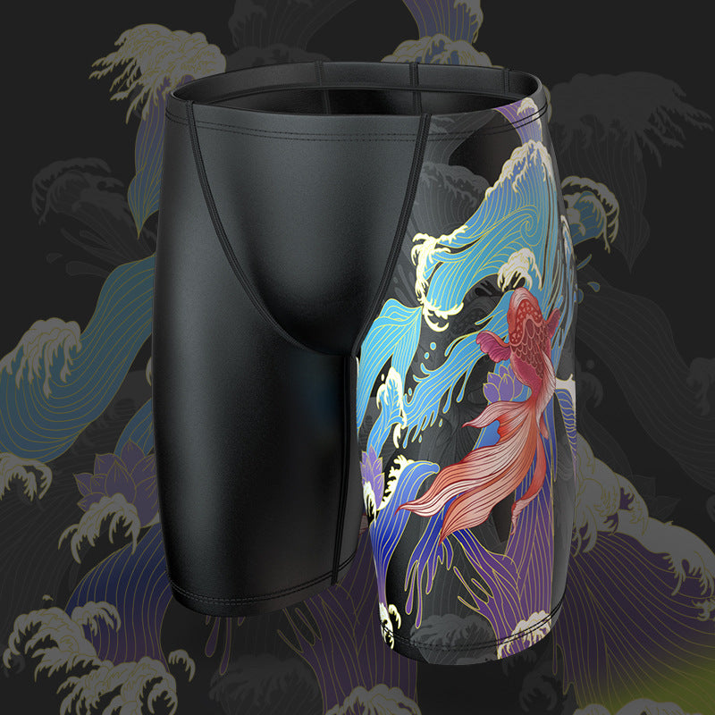 Fashion Men's Printed Five-point Swimming Trunks
