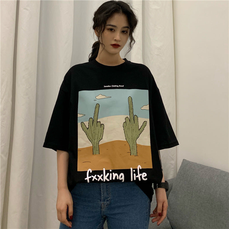 Cactus print short sleeve