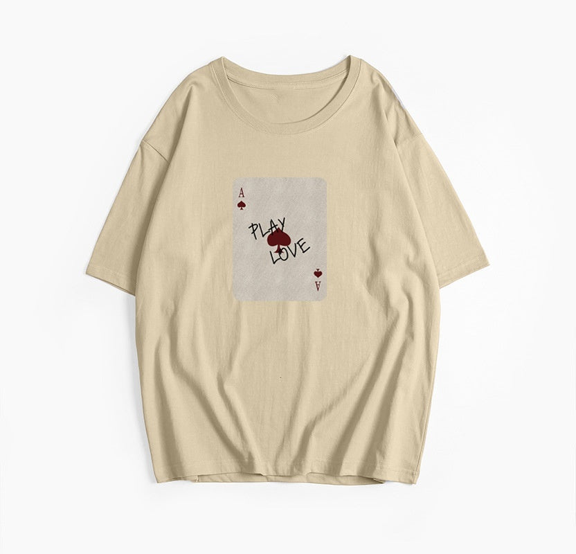 Cotton Short-sleeved Shirt Printed Round Neck T-shirt