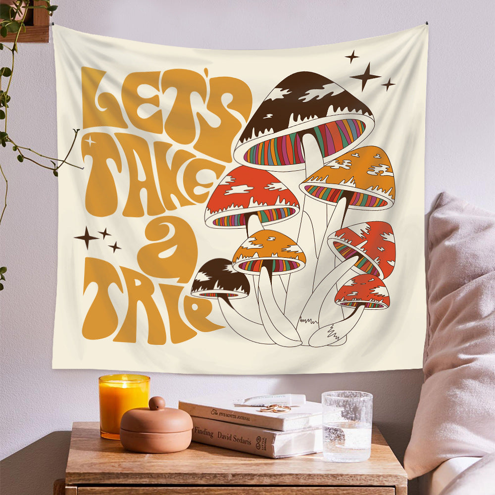 Mushroom Polyester Tapestry Ins Bohemia