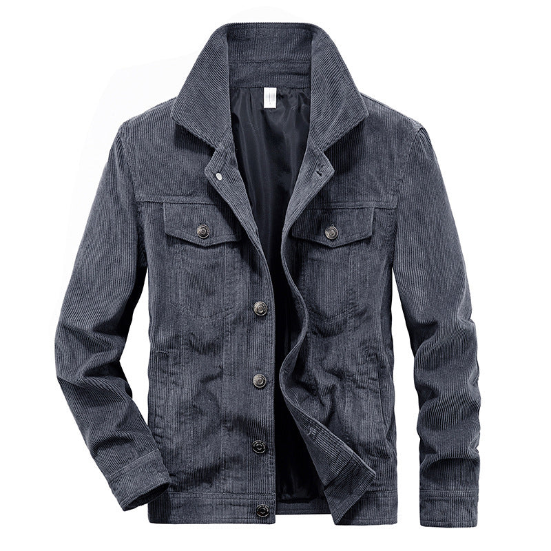Vintage Corduroy Men's Spring And Autumn Thin Jacket