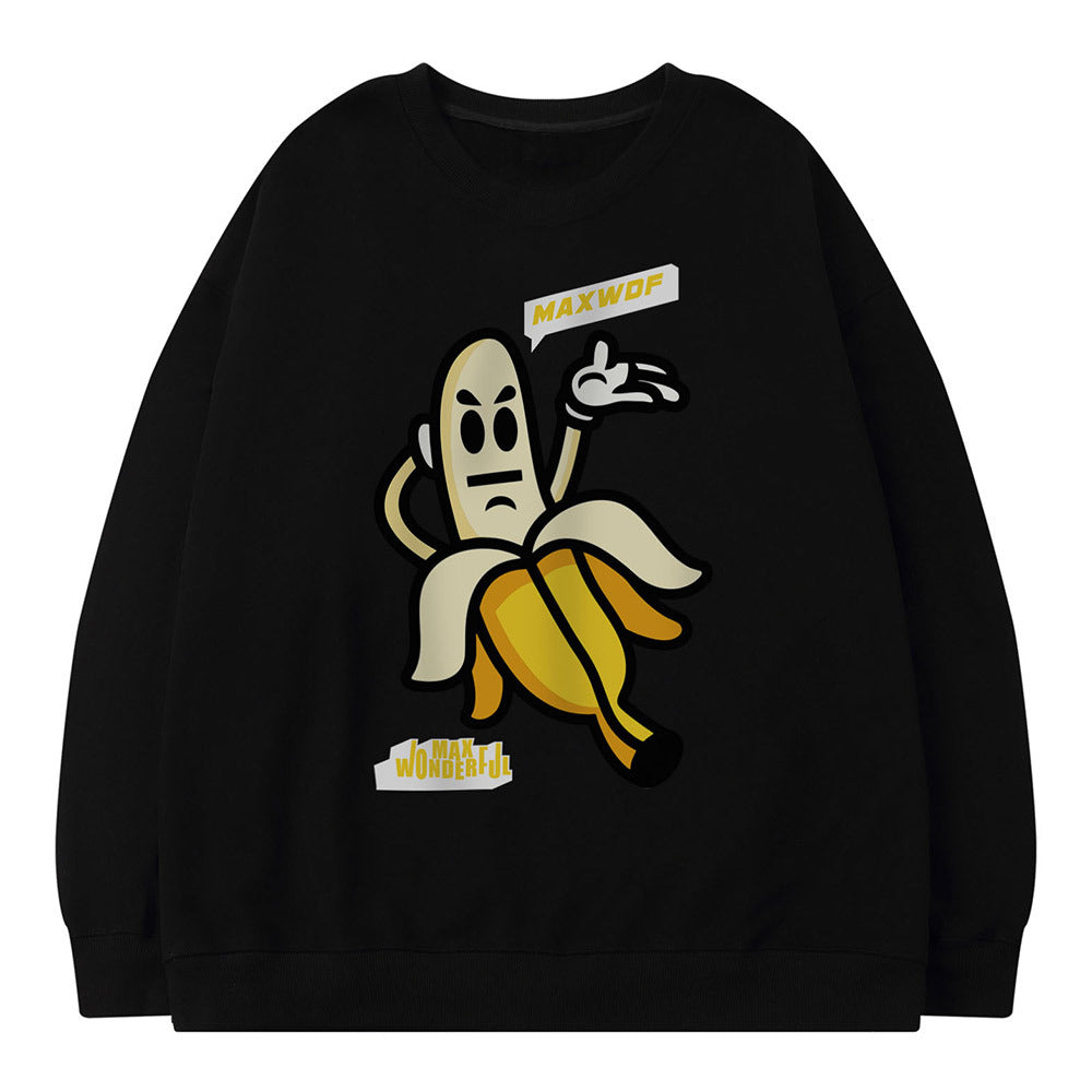 Hip Hop Retro Cartoon Printed Sweater