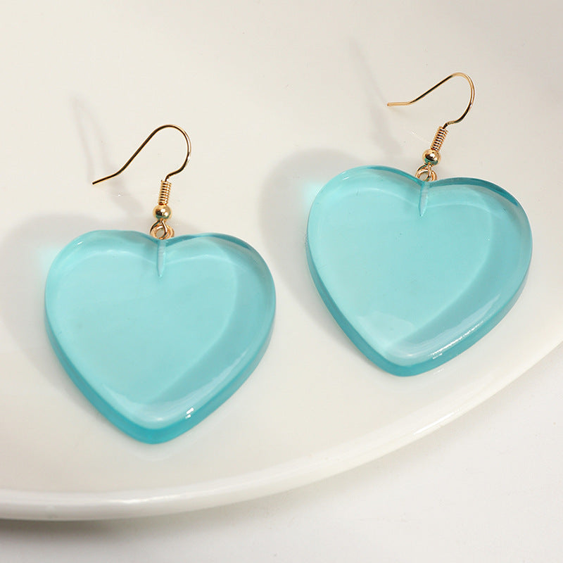 Sweet And Lovely Candy Color Love Earrings Ins Pop Peach Heart Earrings
