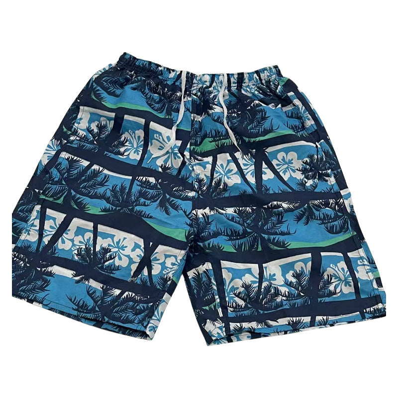 Fashion Men's Casual Printed Five-point Swimming Trunks