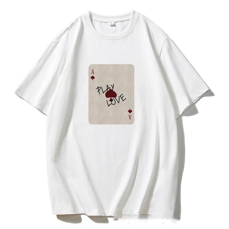 Cotton Short-sleeved Shirt Printed Round Neck T-shirt