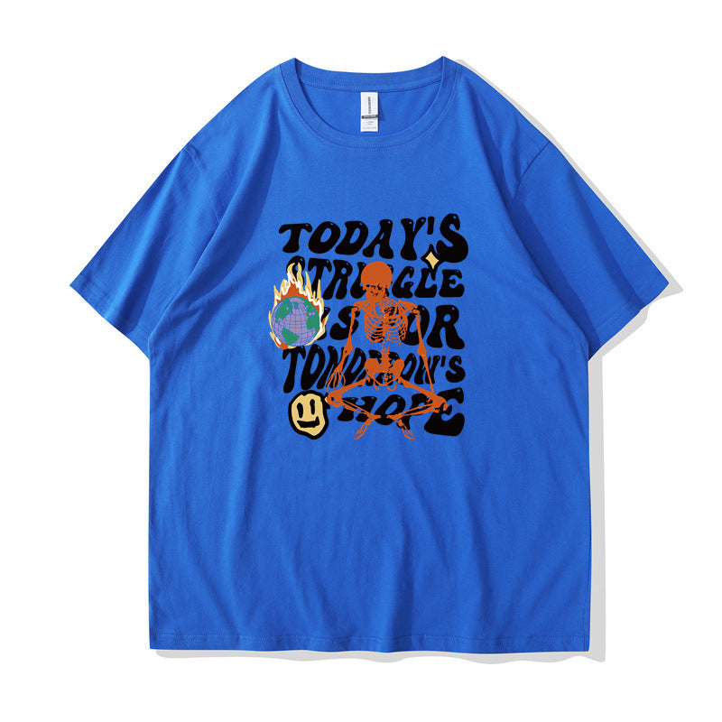 Women's Casual Cotton-like Top Letter Printing