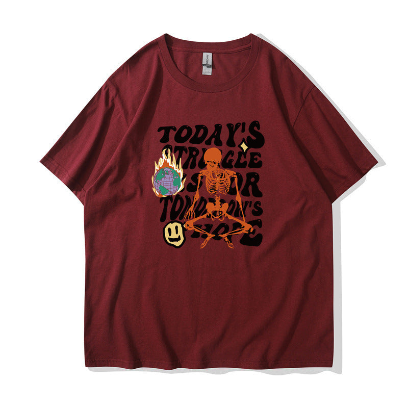 Women's Casual Cotton-like Top Letter Printing
