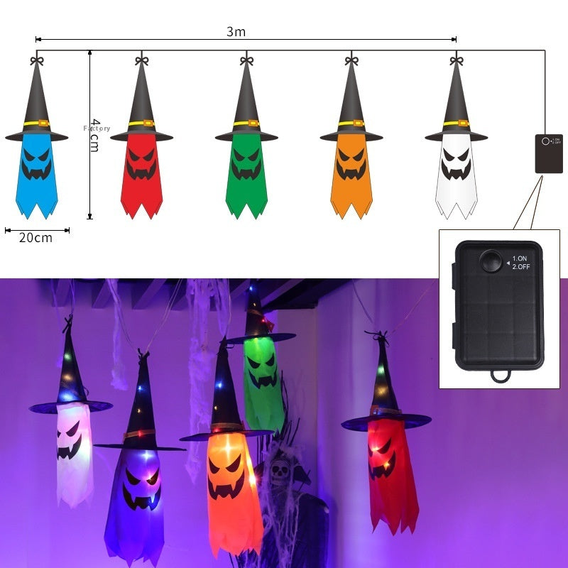 Halloween Hat LED Ghost Lighting Chain Ghost Festival Party Decoration