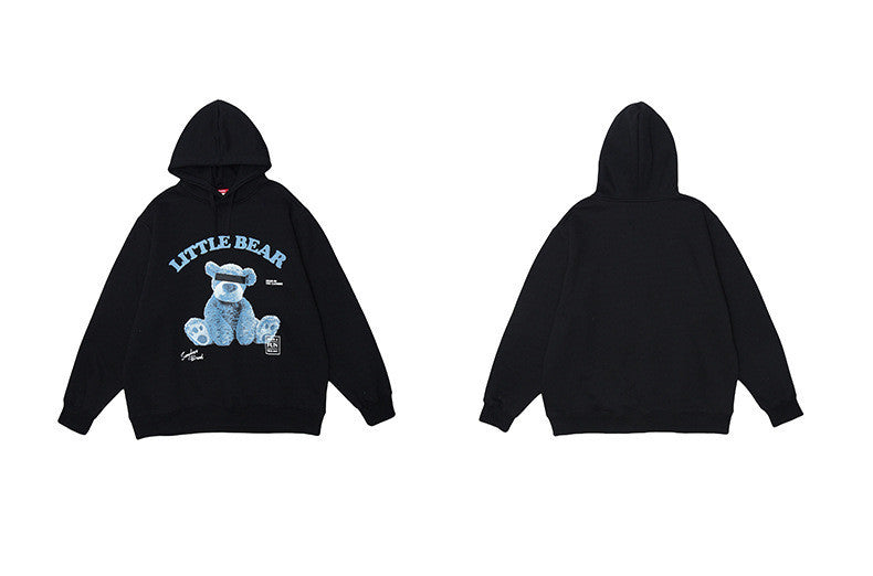 European and American Street Original Street Fashion Brand Masked Bear Hooded Sweater