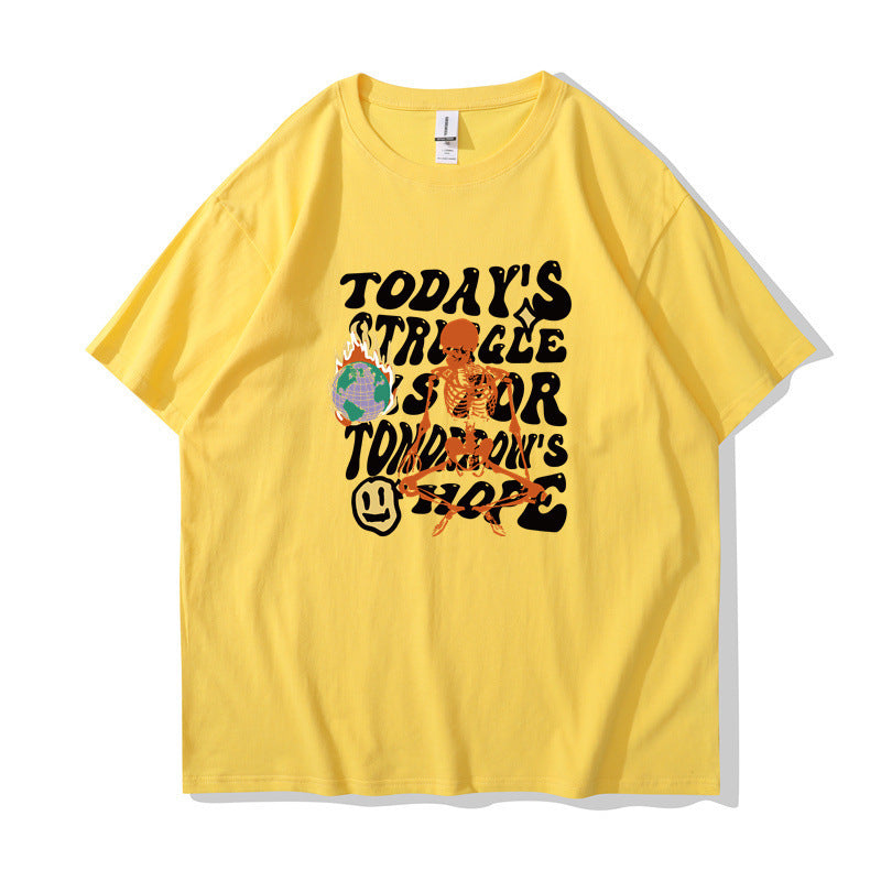 Women's Casual Cotton-like Top Letter Printing