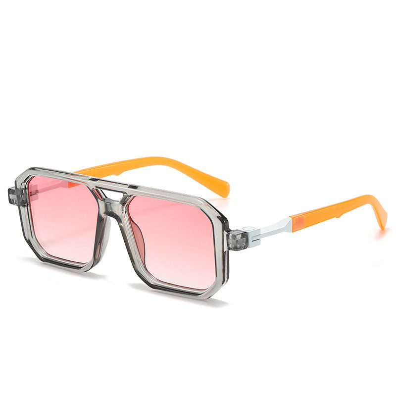 Retro Double Beam Pilot Catwalk Light Luxury Sunglasses Ins