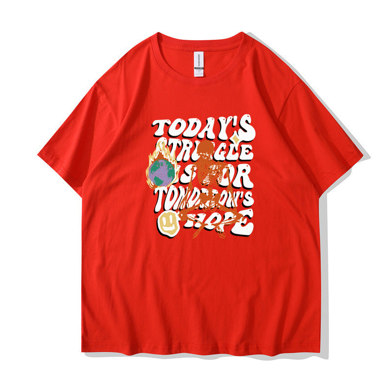Women's Casual Cotton-like Top Letter Printing