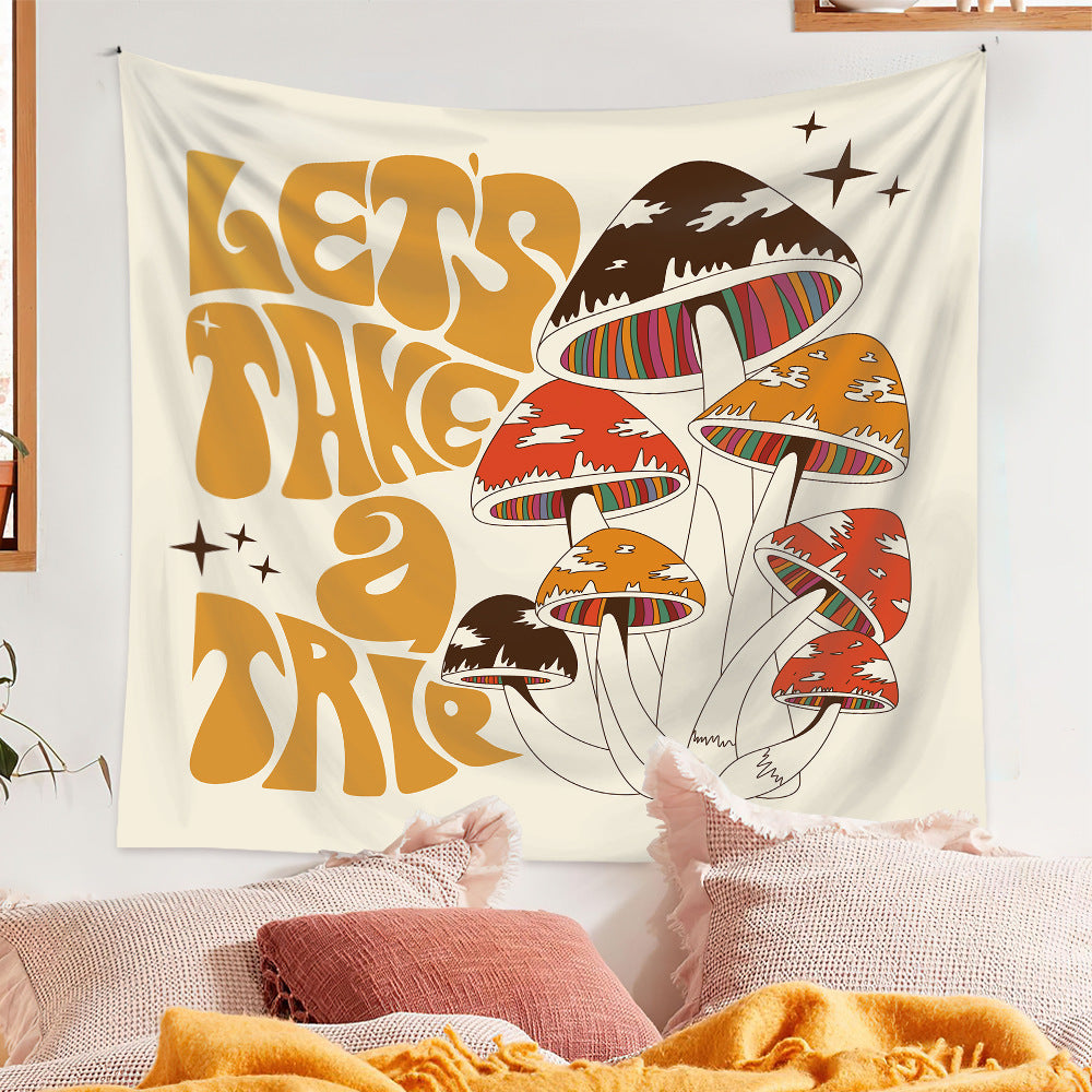 Mushroom Polyester Tapestry Ins Bohemia