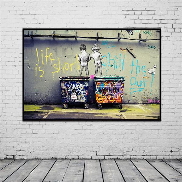 Children graffiti street art painting