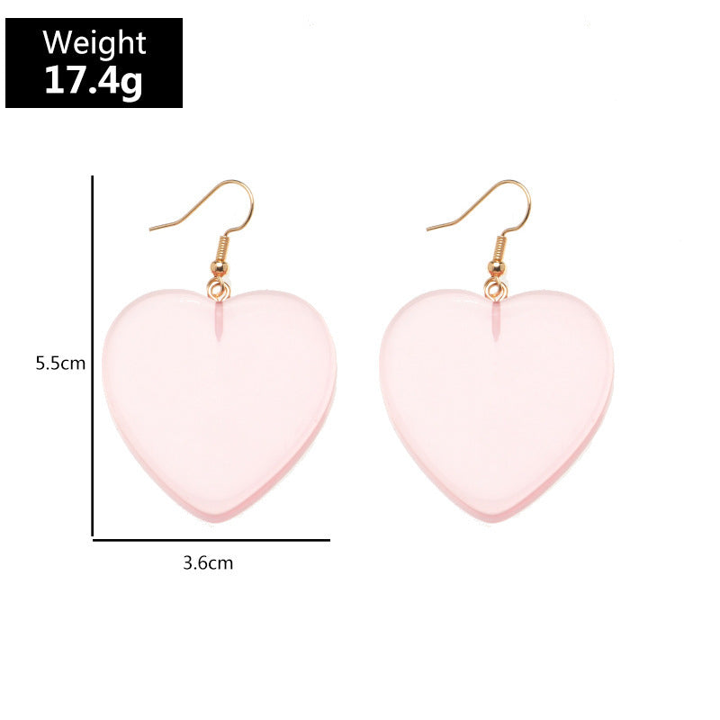 Sweet And Lovely Candy Color Love Earrings Ins Pop Peach Heart Earrings