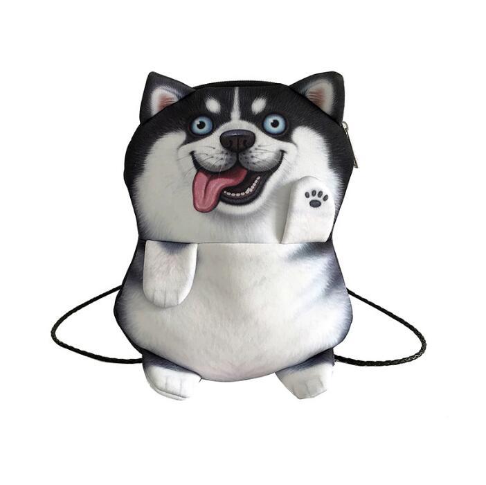 Cute cartoon 3D printing animal dog chain bag