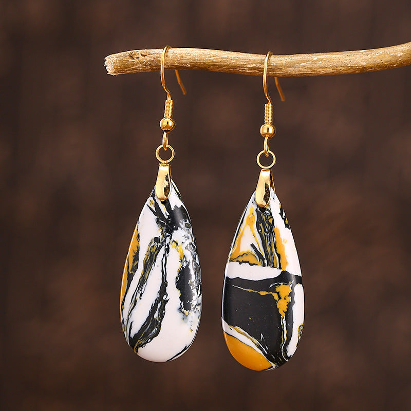 r Emperor Stone Earrings Drop-shaped Natural Stone Earrings