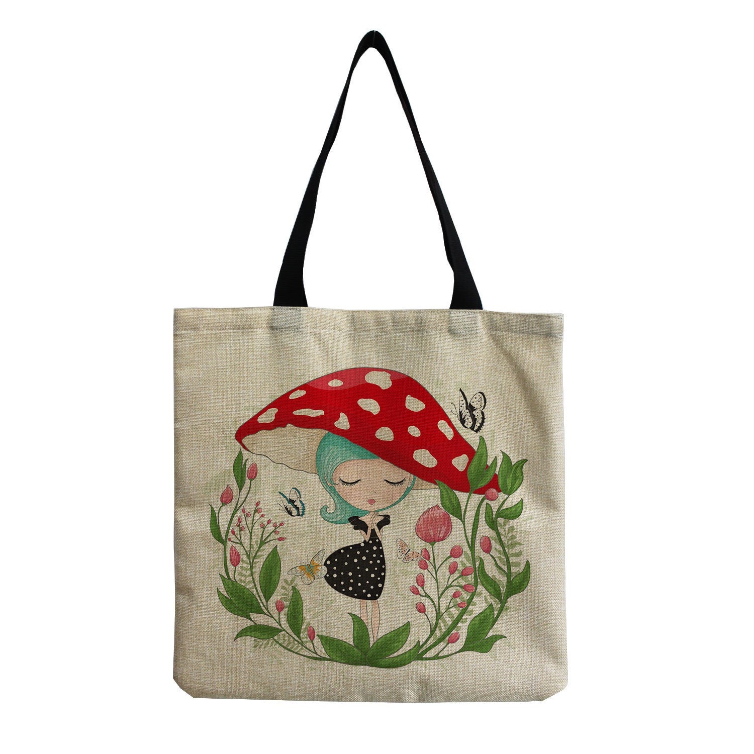 Cartoon Mushroom One-shoulder Portable Reusable Cute Mushroom