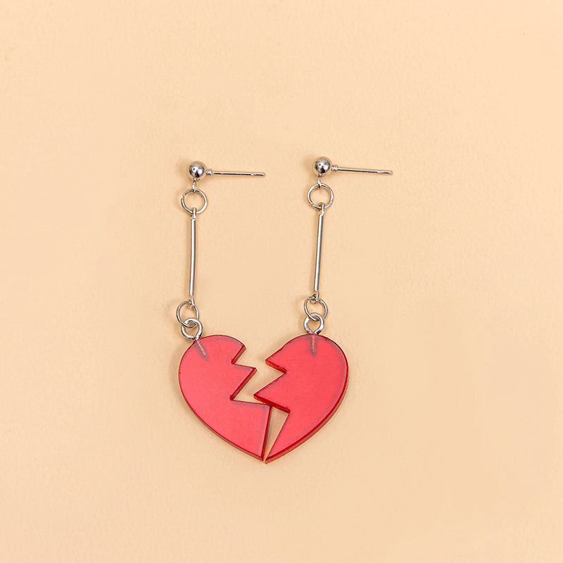 Anime JOJOS Bizarre Adventure Crusaders Kakyoin Noriak Earrings Red Broken Heart Earrings
