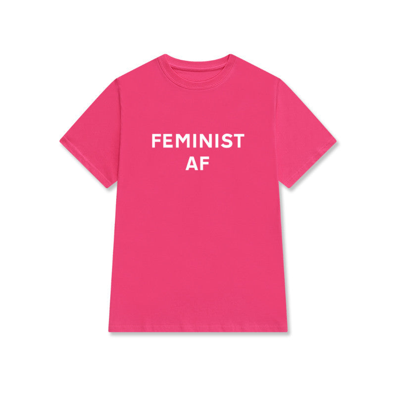 Feminist Letter Print Short Sleeve Street