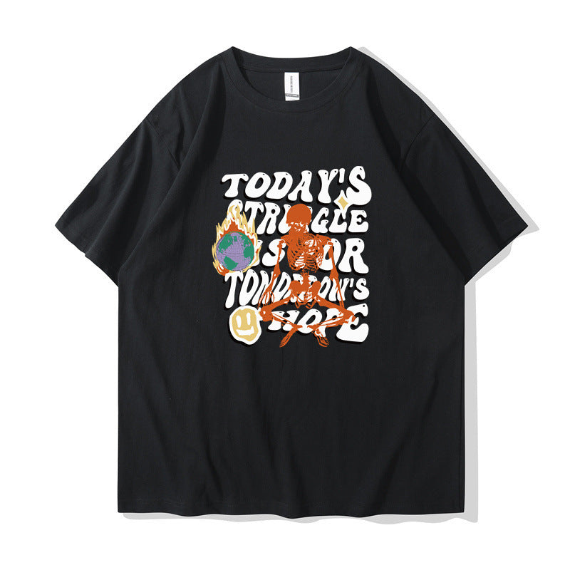 Women's Casual Cotton-like Top Letter Printing