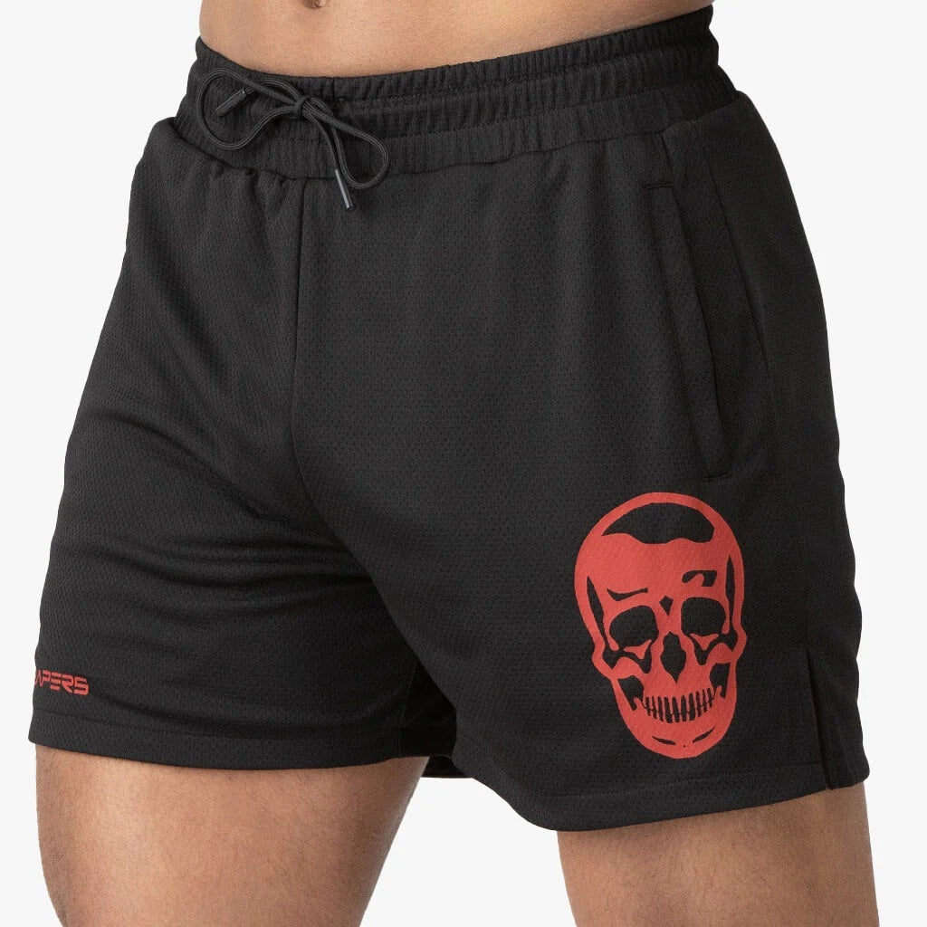 Men's Athletic Shorts Muscle Workout Training Mesh Breathable Slim Fit Below The Knee