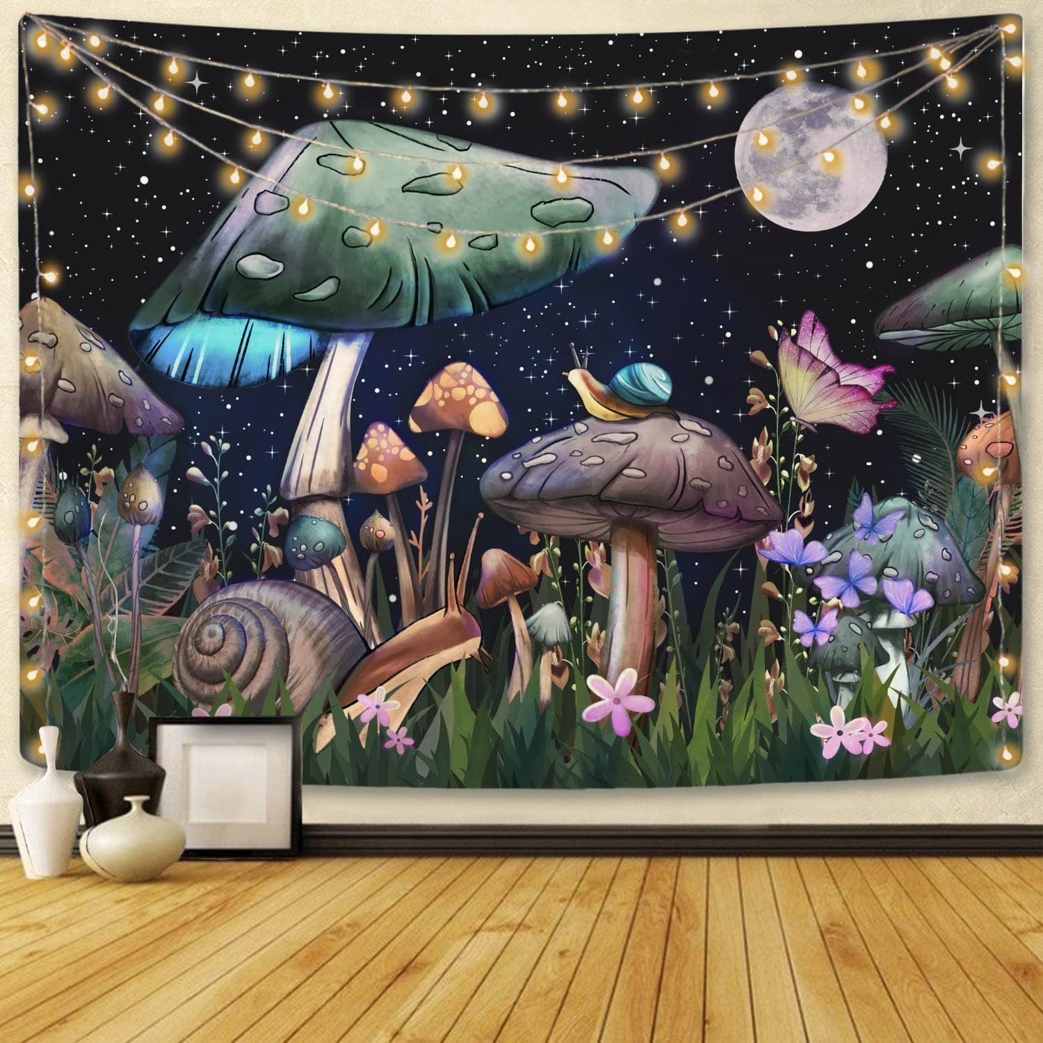 Psychedelic Mushroom Print Hip Hop Tapestry