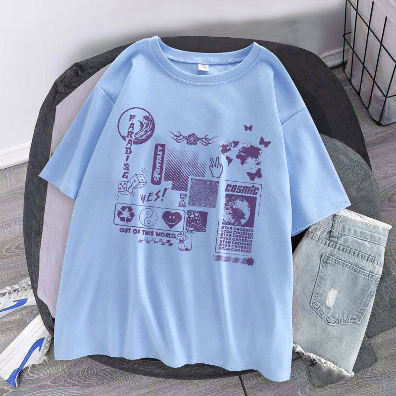 Comics Men's And Women's Street Wear Casual Short Sleeves