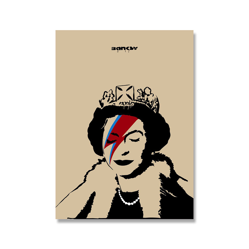 Queen Banksy Doodle Art Picture Abstract Canvas Painting