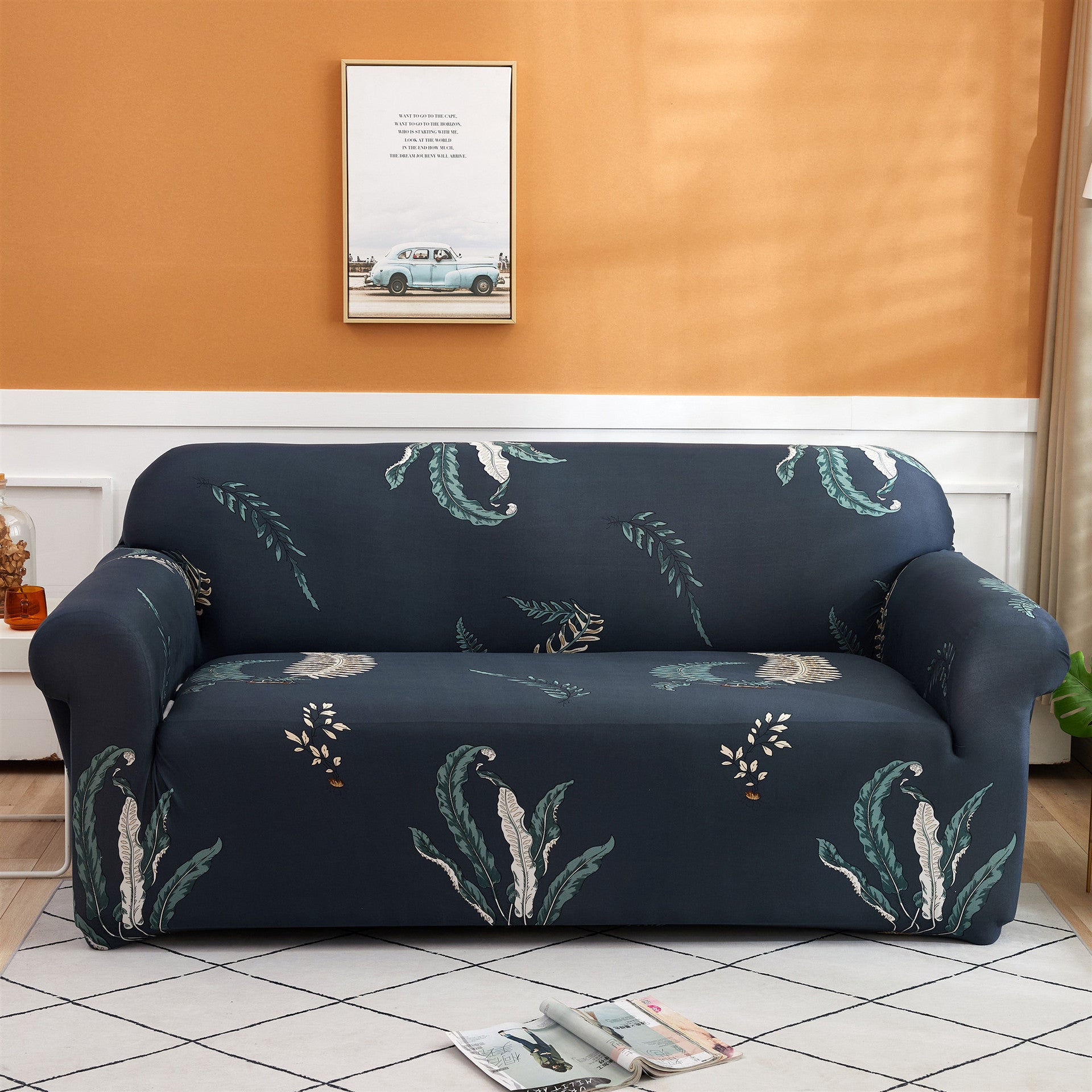 Milk Silk Printing Stretch Sofa Cover