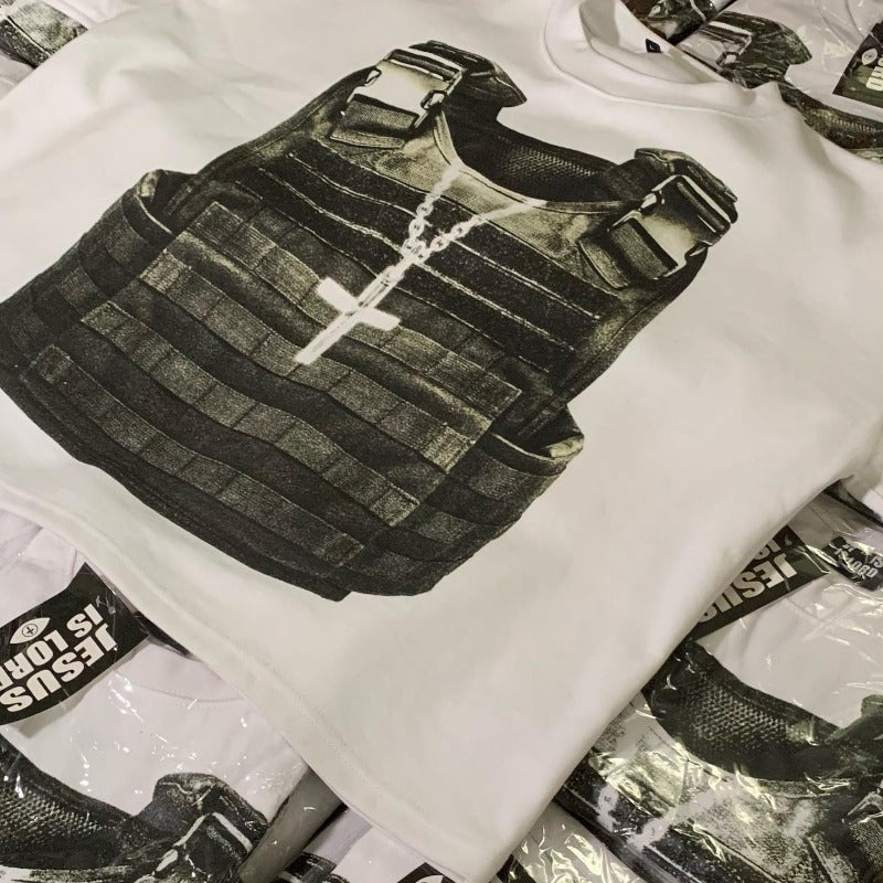 Printed Cotton Short Sleeve Retro Street Style