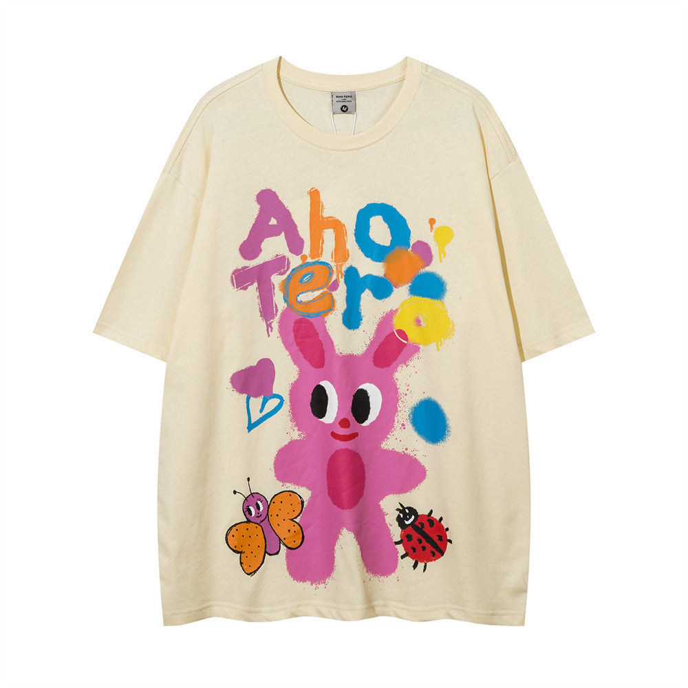 Graffiti Cartoon Loose T-shirt Idle Style