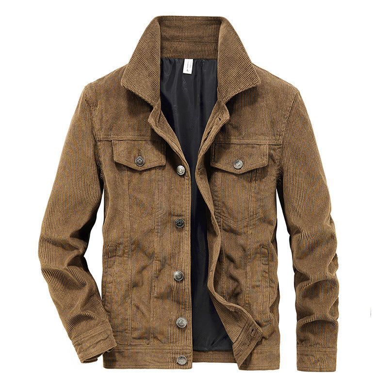 Vintage Corduroy Men's Spring And Autumn Thin Jacket