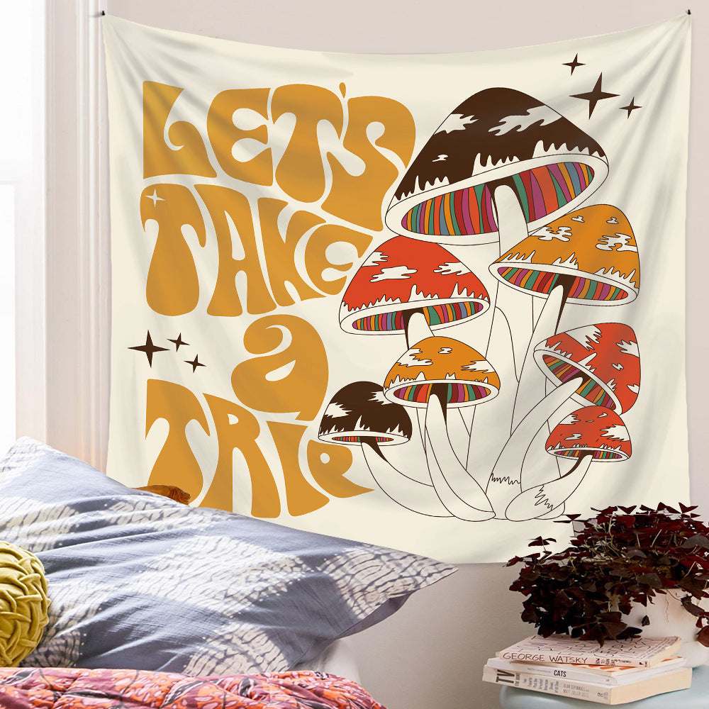 Mushroom Polyester Tapestry Ins Bohemia