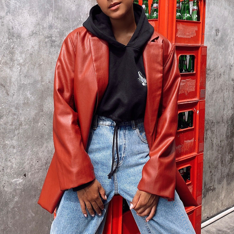 Women's Casual Warm Leather Jacket