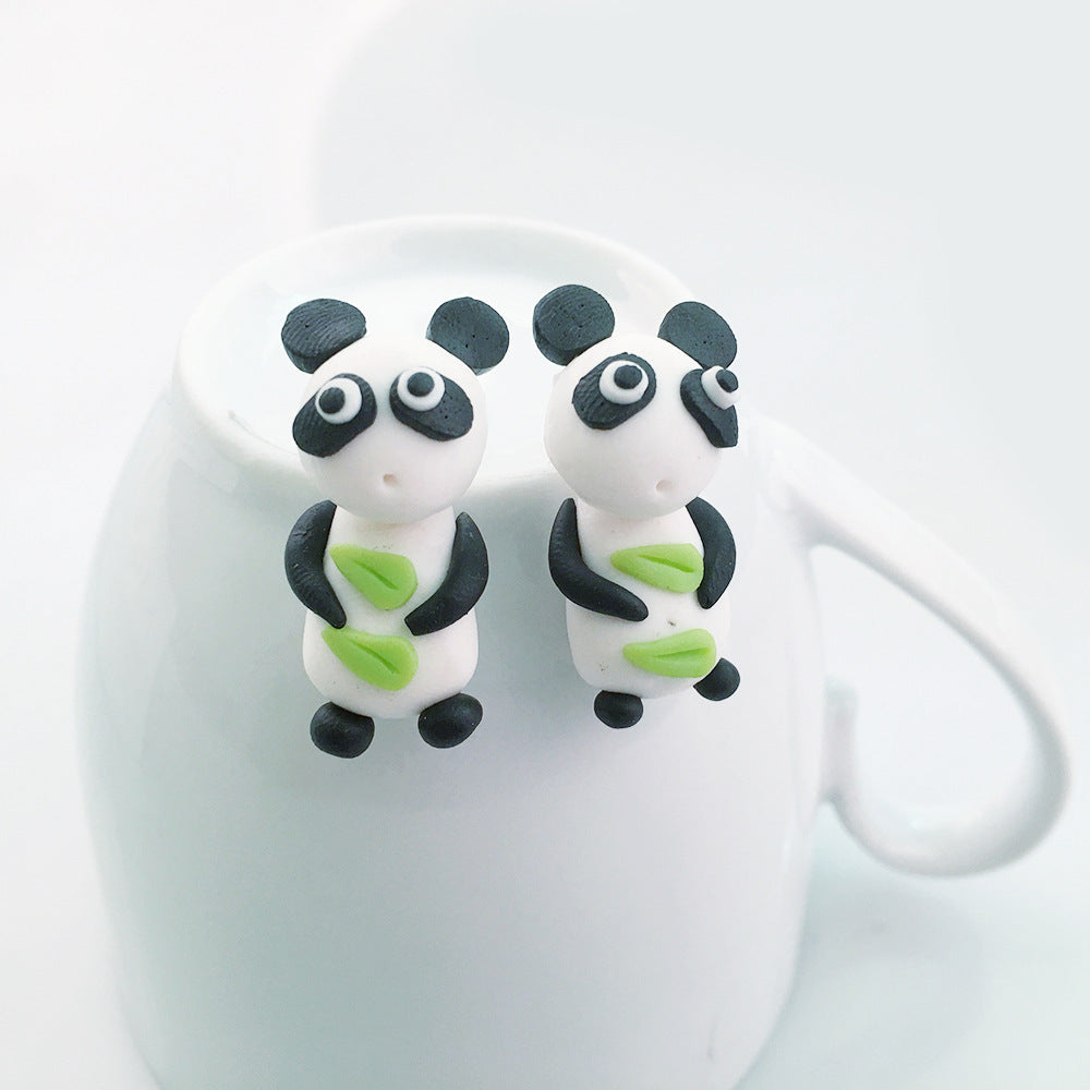 Animal Soft Clay Earrings Cute Piranha Fox Cat Cartoon Handmade Earrings Earrings Earrings