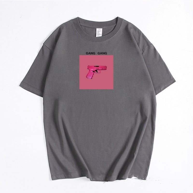 Printed T-shirt Women's Loose Round Neck Cotton Short Sleeve Top