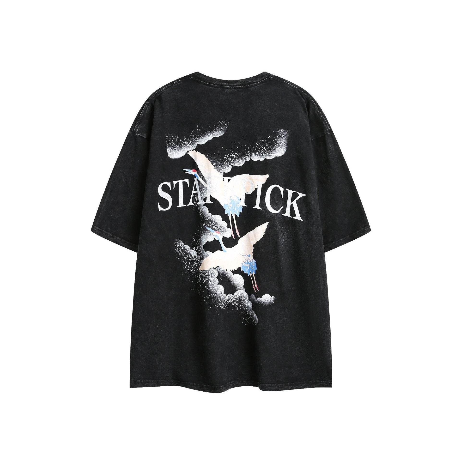 Street Tide Brand Wash Short Sleeve