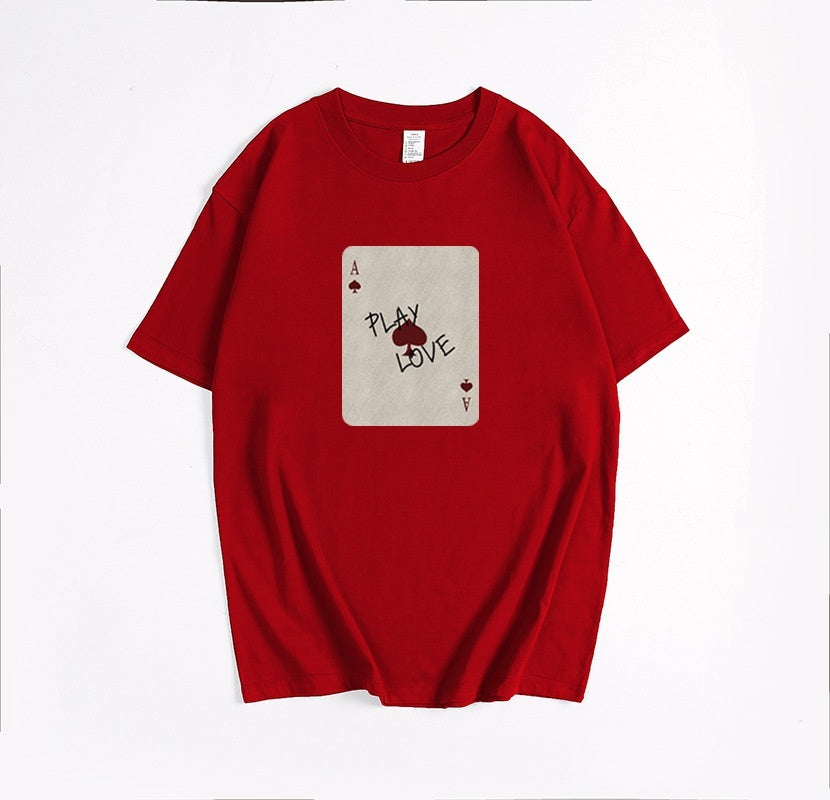Cotton Short-sleeved Shirt Printed Round Neck T-shirt