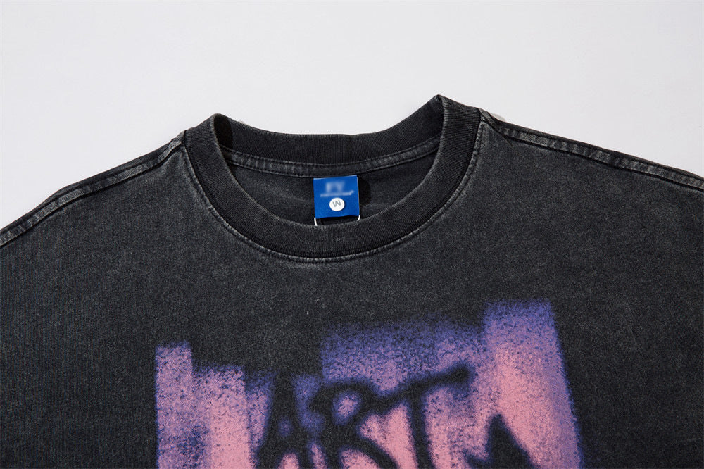 High Street Graffiti Letter Print Short-sleeve