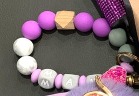 Silicone Beaded Bracelet Key Chain Bracelet