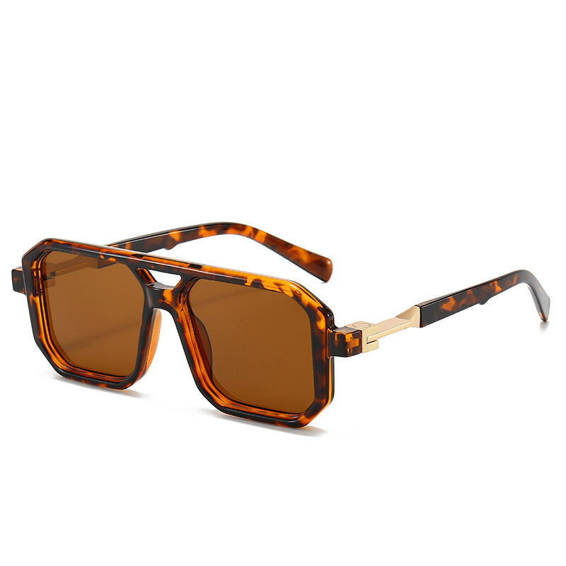 Retro Double Beam Pilot Catwalk Light Luxury Sunglasses Ins
