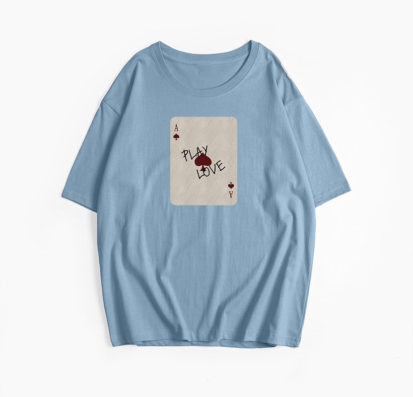 Cotton Short-sleeved Shirt Printed Round Neck T-shirt