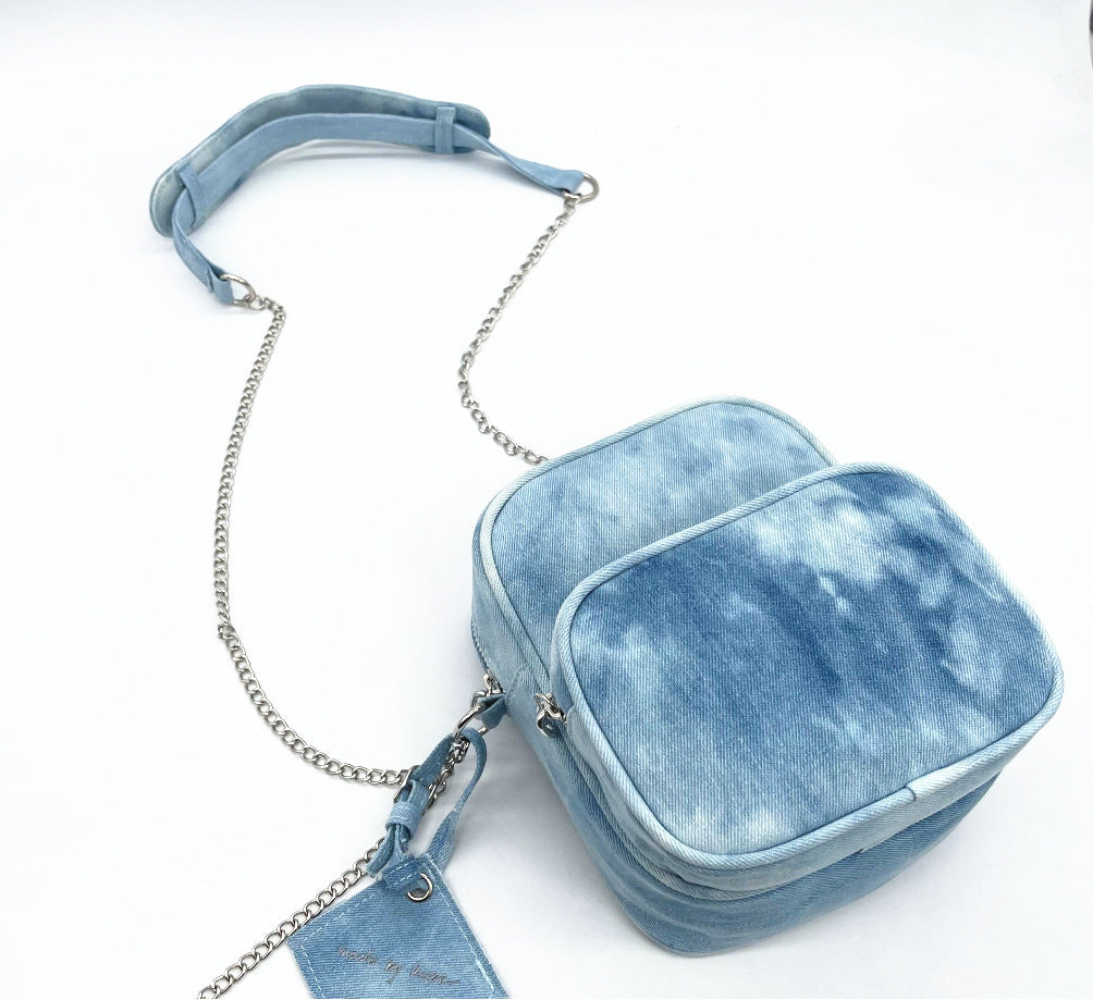 Ladies Fashion Personality Tie Dye Denim Tote Bag