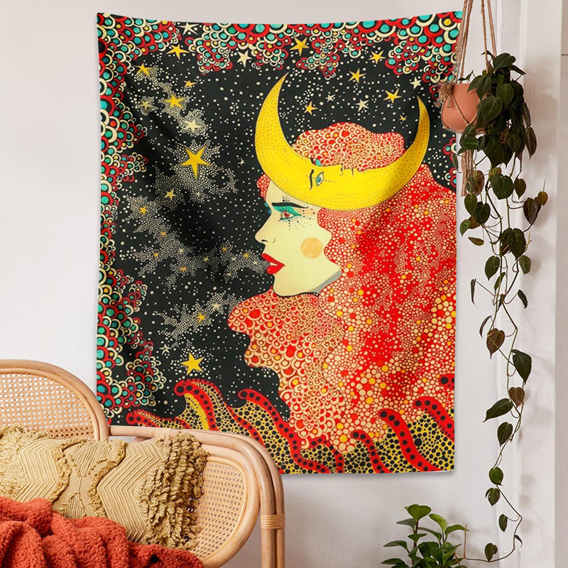 Botanical Celestial Floral Tapestry Hippie Eye Wall Rug