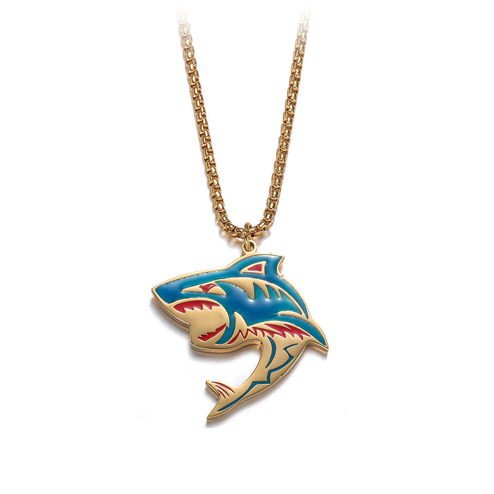 Hip Hop Shark Element Necklace Fashion